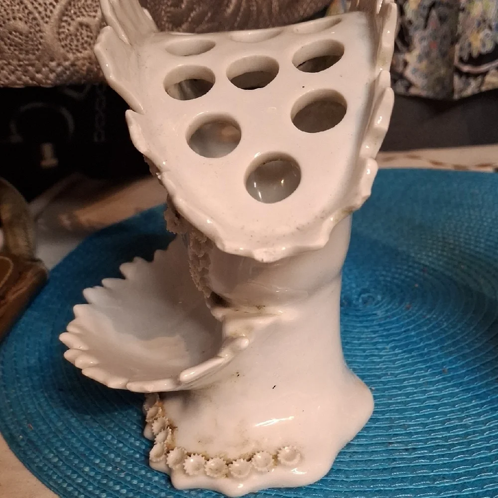 White Ceramic Floral Dish Set